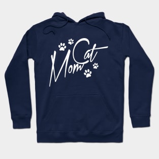 Cat Mom Cute Letter Print Women Funny Graphic Mothers Day Hoodie